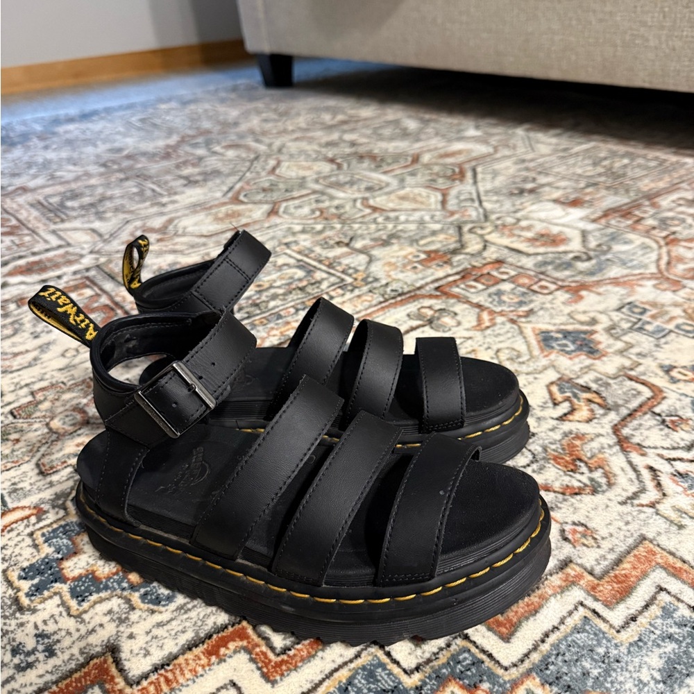 Black Dr. Martens Women’s Vegan Blaire Fisherman Sandals Size 8.5